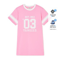MLB儿童女童运动休闲时尚清新复古学院风连衣裙24春夏 粉红色 160cm