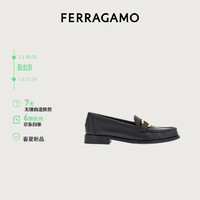 菲拉格慕（Ferragamo）女士黑色Gancini扣饰莫卡辛鞋 0769755_1D _ 70/37.5 