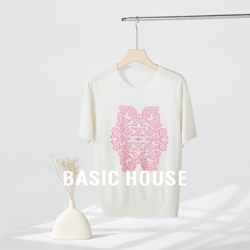 Basic House/百家好毛衣针织衫白色时尚夏季针织衫-B0624H5W152 白 M85-120斤