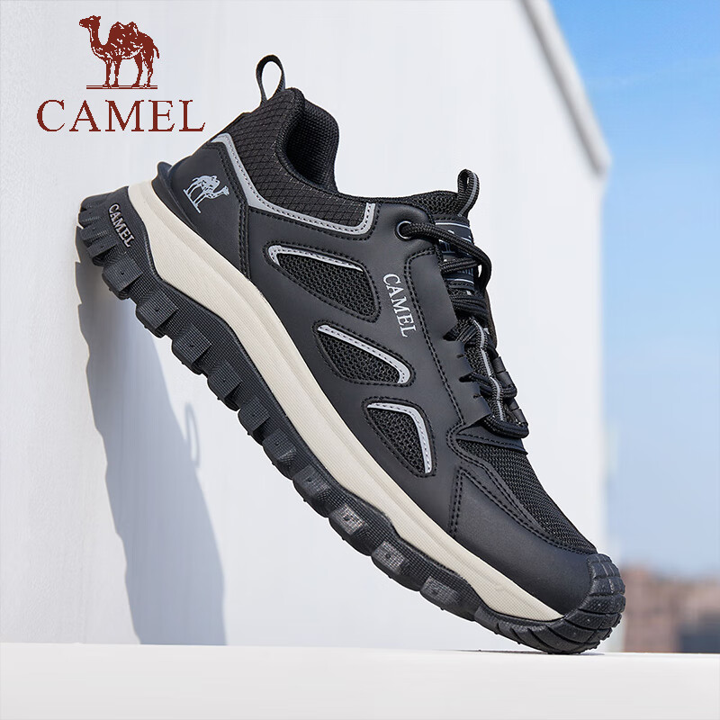 骆驼（CAMEL）2024夏季城市户外鞋徒步网面透气舒适休闲男鞋 G14S342176 黑色 41