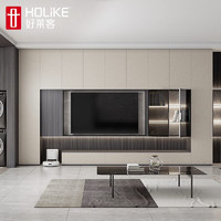 HOLIKE 好莱客 客餐厅定制 全屋电视柜卧室衣柜入户柜鞋柜餐边柜 全屋家具定做 10m²