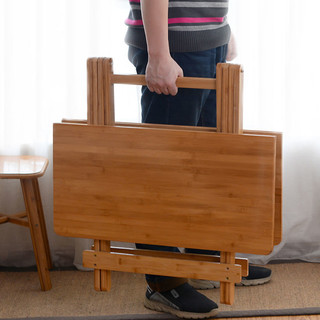 楠竹折叠桌便携小桌子简易折叠餐桌小户型饭桌实木方桌正方形家用