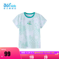 361°童装女童短袖针织衫2024年夏季小童针织衫 亚马绿 101cm