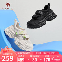 骆驼（CAMEL）老爹鞋女网面魔术贴增高厚底运动休闲鞋 L24S504110 米色 37