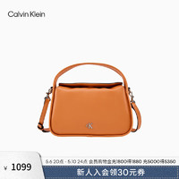 Calvin Klein女包24早秋女士小众金属字母枕头包小方包单肩斜挎包DH3714 GBM-太阳橙 OS