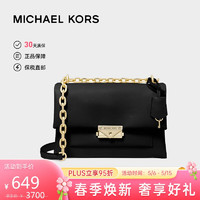 迈克.科尔斯（MICHAEL KORS）MK女包 Cece系列锁头翻盖链条单肩包 中号黑色 35F2G0EF8O BLACK