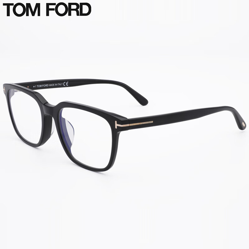 TOM FORD 汤姆.福特（TOM FORD）光学眼镜架男女商务超轻复古眼镜框防蓝光镜片配镜近视眼镜框5818 001黑色-53mm