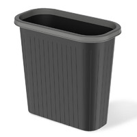 本迪 11L压圈垃圾桶塑料垃圾篓家用厨房卫生间办公加厚纸篓窄缝 黑色 11L