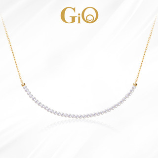 GiO珠宝18K金baby小米珠项链正圆极光淡水珍珠锁骨链微笑颈链女夏
