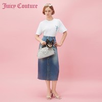 Juicy Couture 橘滋 悠闲假期Logo刺绣直筒半截裙