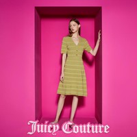 Juicy Couture 橘滋 马斯塔德波浪边肌理感A字连衣裙