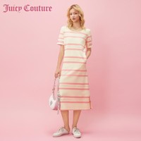 Juicy Couture 橘滋 跳动音符Logo刺绣粗细宽条纹连衣裙