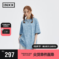 英克斯（inxx）APYD 时尚潮牌夏宽松短袖T恤男女同款APE2010593 海蓝色 M