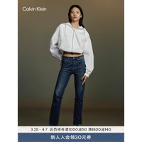 Calvin Klein Jeans24春夏女士复古开叉弹力高腰修身直筒牛仔裤J223373 1BJ-牛仔蓝 26