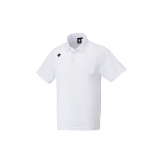 DESCENTE 迪桑特 Polo衫 男士商务通勤T恤 运动短袖 速干面料透气吸汗 DTM-4601B (WHT) 白色 O（中国码XL)