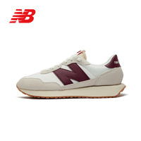 new balance NB237系列男鞋女鞋簡約百搭運動休閑鞋 MS237SB 米色/白色 38.5(腳長24cm)