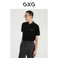 GXG奥莱 多色多款休闲时尚POLO合集 黑色胸前刺绣POLO衫-GD1240533C 180/XL