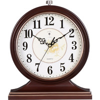 POLARIS 北极星 挂钟 古典欧式座钟表复古客厅装饰台钟创意12英寸卧室床头时钟70090-2木纹色