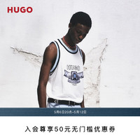 HUGO男士2024夏季新季徽标艺术图案网面背心 100-白色 EU:S