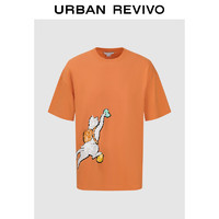 UR2024夏季男装潮流休闲创意图案棉质短袖T恤UMV440076 橙色 XS