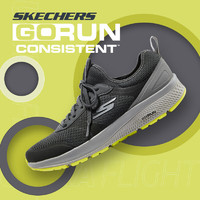 斯凯奇（Skechers）男士运动跑步鞋透气运动舒适休闲鞋时尚轻便慢跑鞋 CCLM炭灰色/柠檬色 42.5