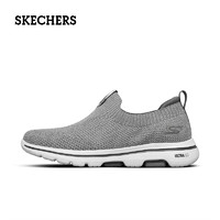 斯凯奇（Skechers）男鞋舒适运动健步鞋一脚蹬休闲鞋 灰色 42