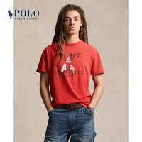 Polo Ralph Lauren 拉夫劳伦 男装 24年春经典版棉质平纹针织T恤RL18268 600-砖红色 M