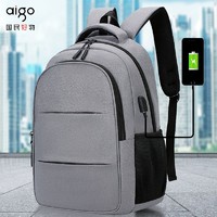 aigo 愛國者 男士雙肩包筆記本電腦背包學生書包大容量旅行出差通勤背包