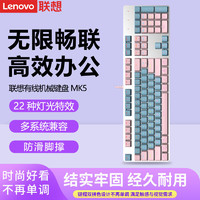 Lenovo 聯想 MK5背光機械鍵盤臺式電腦筆記本辦公青軸電競游戲有線鍵盤