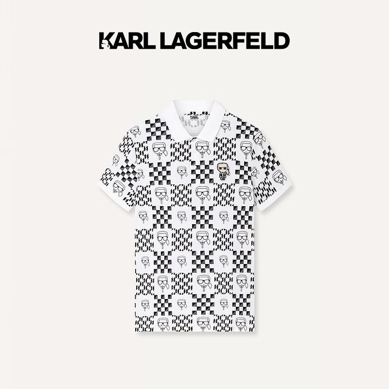 Karl Lagerfeld卡尔拉格斐轻奢老佛爷男装 24夏款KL钉珠休闲短袖Polo衫 本白 46