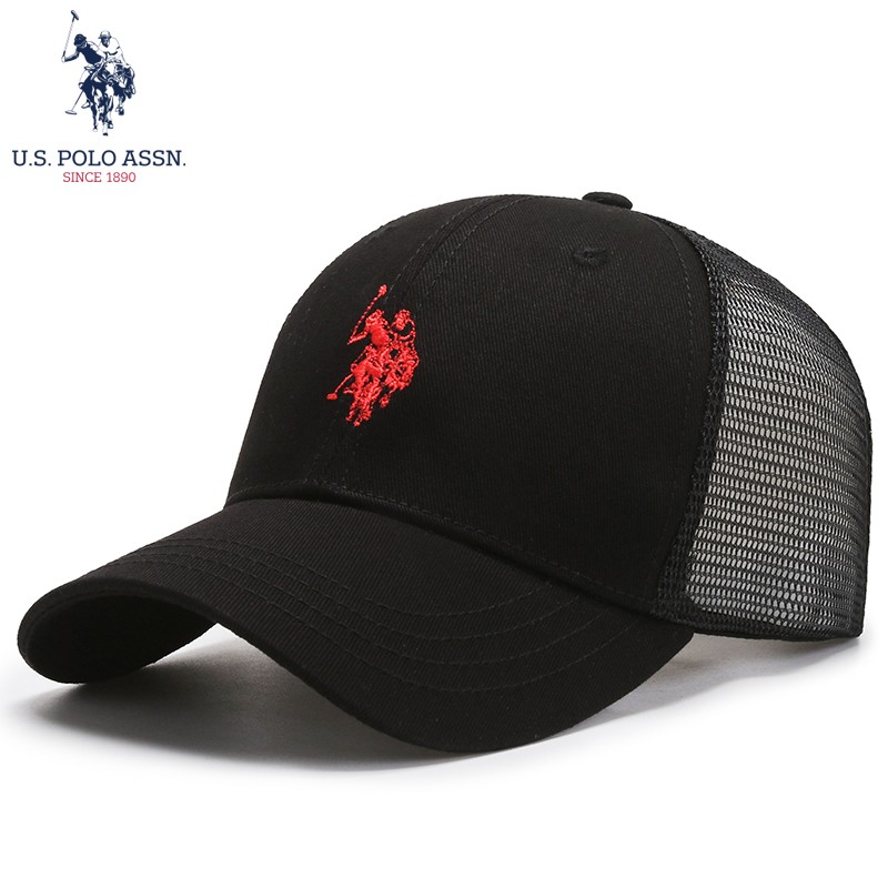us polo assn保罗帽子男女通用网面棒球帽遮阳帽女户外运动纯色品牌刺绣