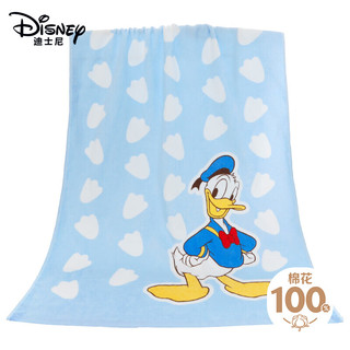 Disney 迪士尼 毛巾纯棉割绒柔软毛圈 唐老鸭粉嫩婴儿童浴巾蓝色 247g 60*120cm