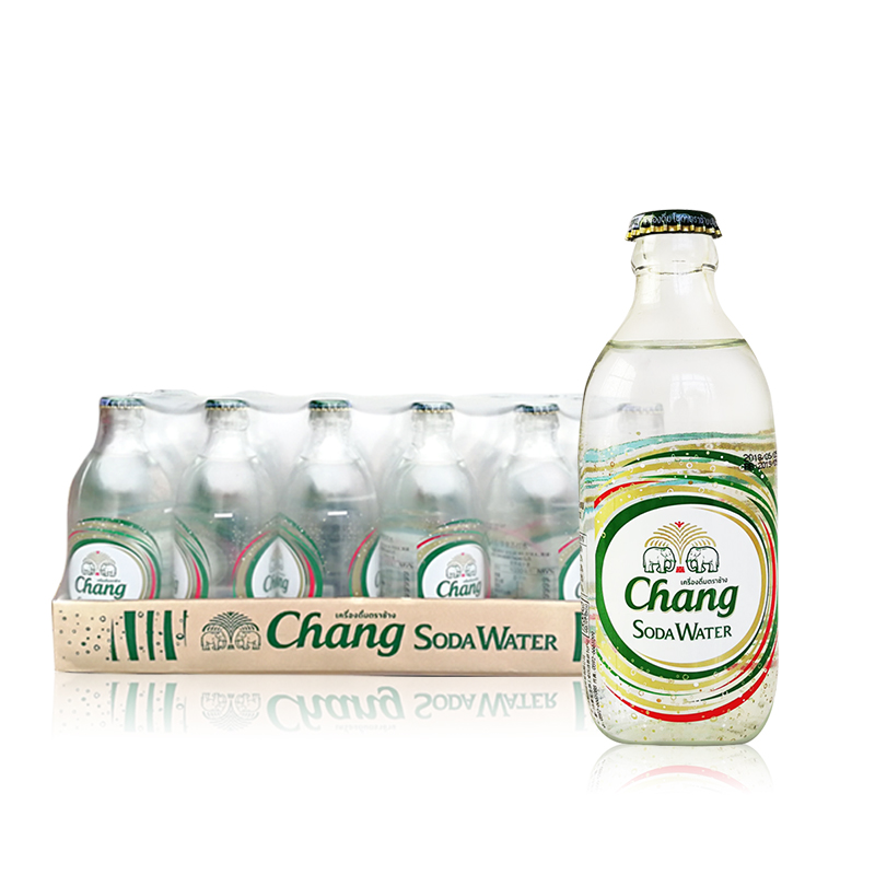 泰国泰象品牌苏打水玻璃瓶chang气泡水原味325ml*24瓶
