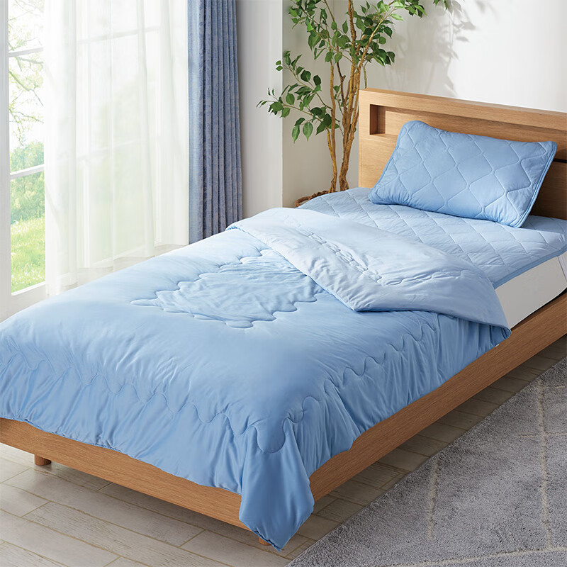 NITORI宜得利家居 家用床上用品空调被夏凉被薄被 强冷感 母亲节 蓝色BL 双人190×180cm