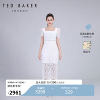 Ted Baker202春夏新款女士珍珠装饰方领蕾丝连衣裙C1017