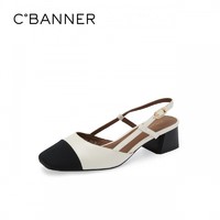 百億補貼：C.BANNER 千百度 女鞋夏季新款時裝涼鞋法式小香風優雅中跟涼鞋