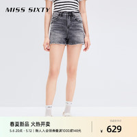 MISS SIXTY2024夏季新款牛仔短裤女复古高街休闲直筒含桑蚕丝