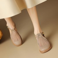 ST&SAT; 星期六 2024新款春夏簡約風休閑女士中空涼鞋透氣輕便女涼鞋