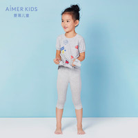 Aimer kids爱慕儿童舒适打底裤七分打底裤AK182P31 灰色 160