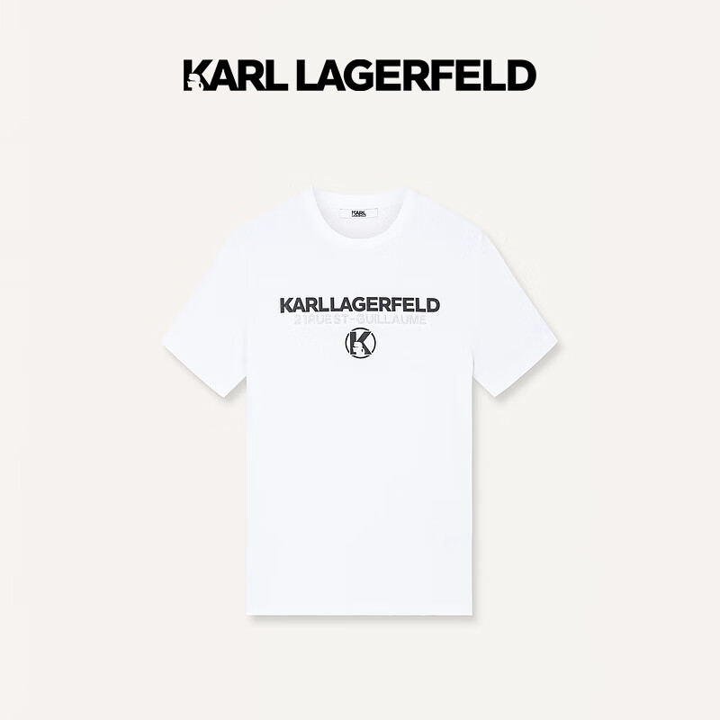 Karl Lagerfeld卡尔拉格斐2024夏季KARL刺绣短袖T恤老佛爷 本白 48