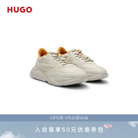 HUGO男士2024夏季撞色细节装饰跑步休闲运动鞋 271-浅肤色 EU:41