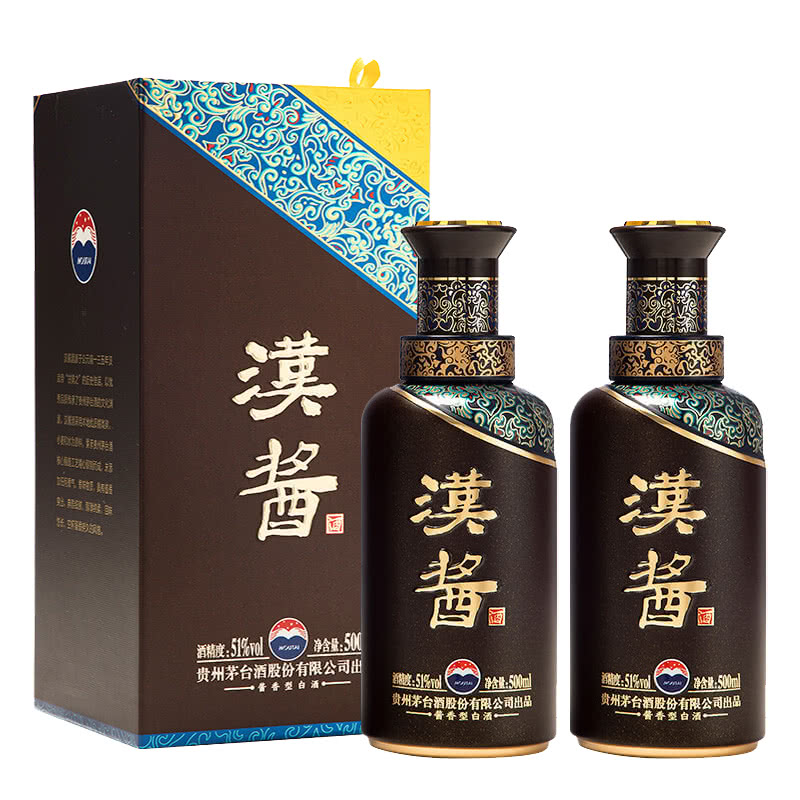 茅台 酱香型白酒 51度 500mL 2瓶 汉酱酒