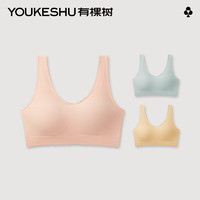 YOUKESHU 有棵树 无痕文胸 无钢圈舒适聚拢大胸显小胸罩夏季运动内衣女 黑色 S