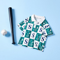 SNOOPY史努比夏季条纹卡通休闲中大童儿童POLO衫 绿色字母 150（66-75斤/140-150cm）