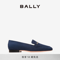 BALLY巴利24春夏Daily Emblem蓝色皮革女士乐福鞋6306869 蓝色 36