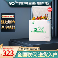 YO 小冰柜家用小型冷冻保鲜迷你冷藏商用卧式冷柜单用储母乳柜节能省电 48L-减霜80%1级能效 48L