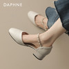 DAPHNE 達芙妮 包頭涼鞋女2024新款夏季真皮外穿法式單鞋媽媽鞋粗跟高跟鞋