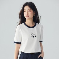 限尺碼：INMAN 茵曼 涼感舒適趣味熊貓繡花T恤