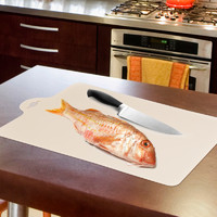 Inomat 日本创意水果砧板塑料树脂软切菜砧板 超薄厨房切菜板 分类可弯曲菜板 米色