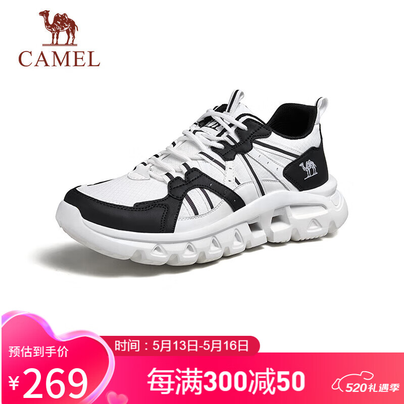 骆驼（CAMEL）休闲轻软增高厚底户外徒步女鞋 G24S342016T 熊猫 35 熊猫（女款）